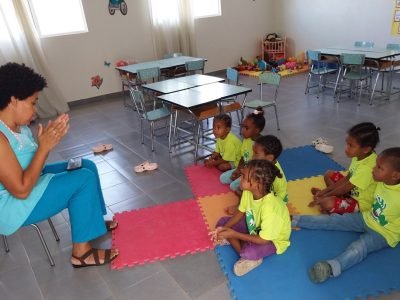 Craianas na casa da ciança em cabo verce, ilha de santo antão, africa,